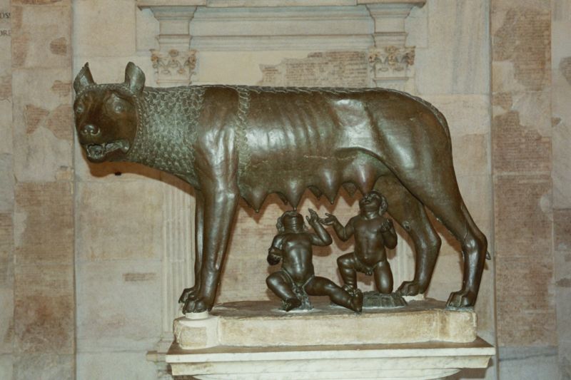 Beeld van Romulus en Remus