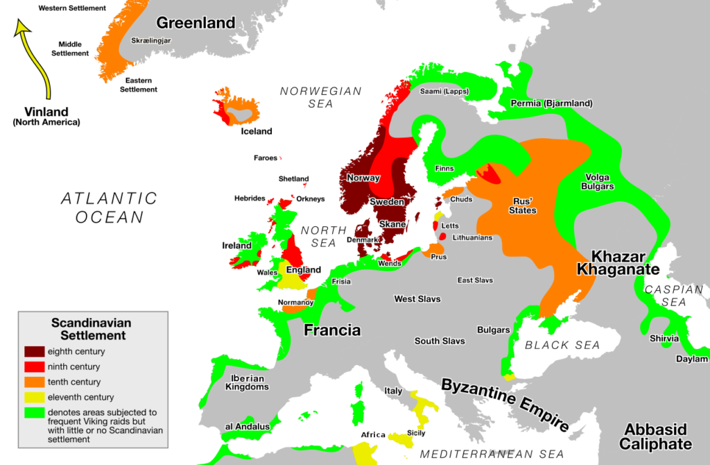 Map of Viking Invasions