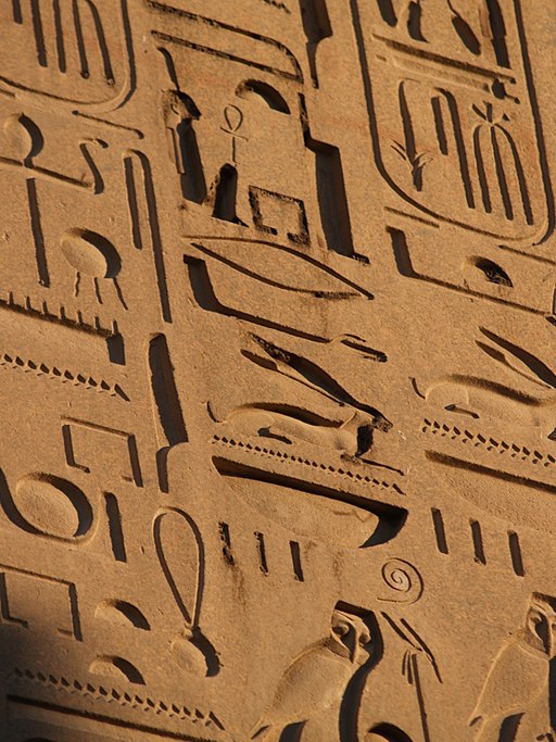 Hieroglyphics in an Egyptian temple