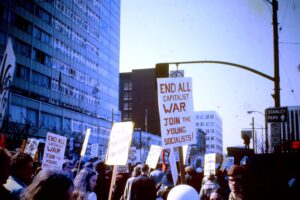 Anti-Vietnam war demonstration. Vancouver BC. 1968