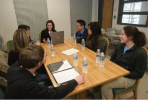 Image of a focus group. A focus group normally consists of 6-8 respondents.